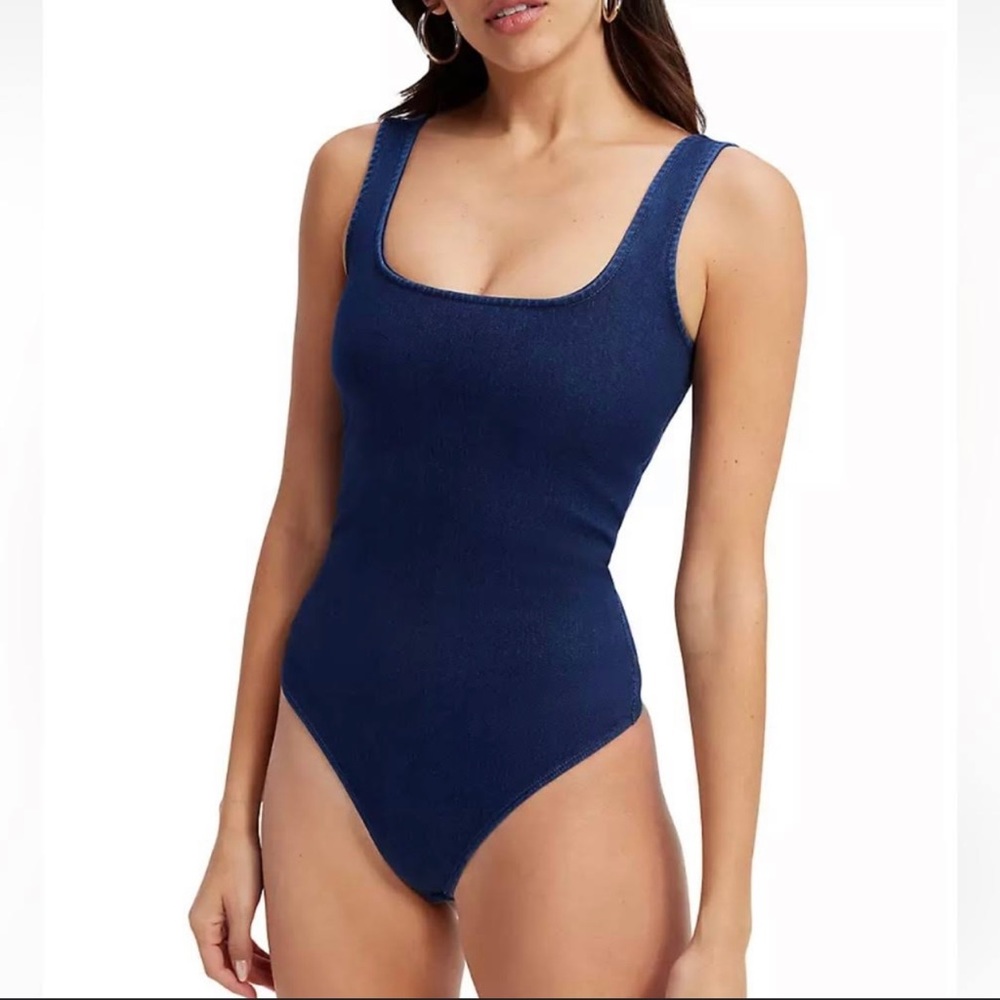 Good American Soft Sculpt Denim Bodysuit